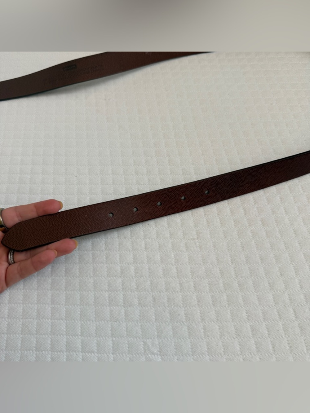 VTG 90s COACH Men Women Brown Leather Belt 42” Vegetable Tanned Cow Italy Buckle - Picture 10 of 15